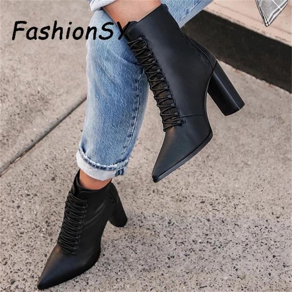 boots women ankle fashion spring pointed toe lace up pu ladies short british style female high heel shoes1, Black
boots women ankle fashion spring pointed toe lace up pu ladies short british style female high heel shoes1, Black