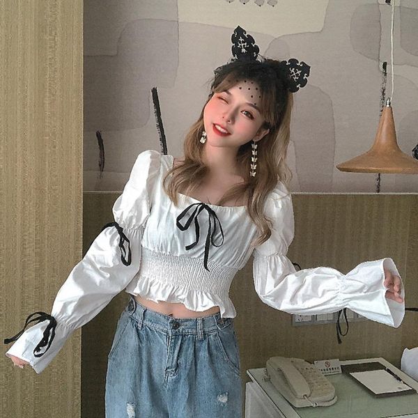 women's blouses & shirts white crop sweet style korean clothes bow blouse women fashion brand slim flare collar square autumn
women's blouses & shirts white crop sweet style korean clothes bow blouse women fashion brand slim flare collar square autumn