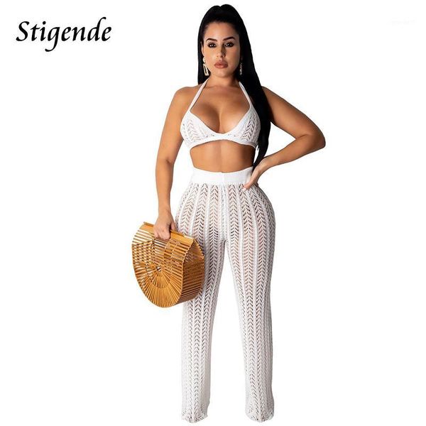 two piece dress stigende summer beach 2 crochet set women hollow out knitted backless crop and pants party outfit1, White
two piece dress stigende summer beach 2 crochet set women hollow out knitted backless crop and pants party outfit1, White