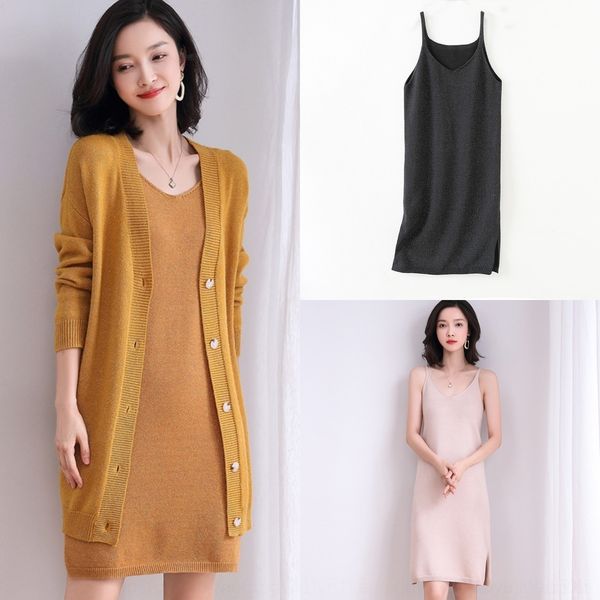 or1i4 2020 autumn new slim fitting knitted suspender dress women's vest long length skirtsling long suspender medium skirt black underl, Black;gray
or1i4 2020 autumn new slim fitting knitted suspender dress women's vest long length skirtsling long suspender medium skirt black underl, Black;gray