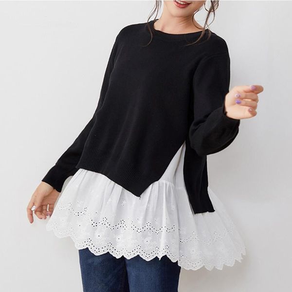 sweater women stitching 2021 new fashion casual all match shirt back split knit thicken warm outwear autumn winter wear female, White;black
sweater women stitching 2021 new fashion casual all match shirt back split knit thicken warm outwear autumn winter wear female, White;black