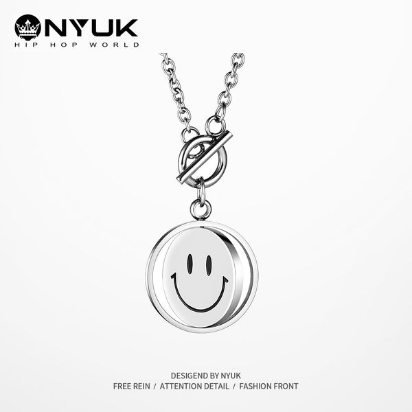 nyuk korean version of neutral wind rotation smiling face crying necklace fashion men and women pendant hip hop simple student jewelry, Silver
nyuk korean version of neutral wind rotation smiling face crying necklace fashion men and women pendant hip hop simple student jewelry, Silver