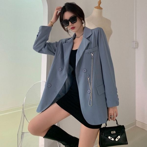 autumn 2020 new korean loose chain temperament medium length long sleeve suit women's fashion
autumn 2020 new korean loose chain temperament medium length long sleeve suit women's fashion
