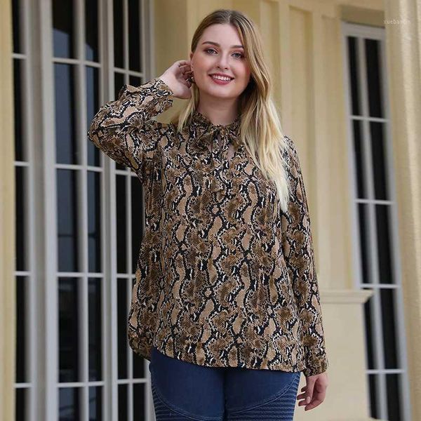siskakia long sleeve shirt snake-grain pattern print bow tie stand collar plus size blouse pullover spring fall 20201, White
siskakia long sleeve shirt snake-grain pattern print bow tie stand collar plus size blouse pullover spring fall 20201, White