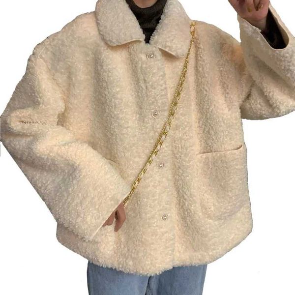 winter women cashmere coat loose long sleeves keep warm outside wearing solid color buttons female korean wild outside wear, Black;brown
winter women cashmere coat loose long sleeves keep warm outside wearing solid color buttons female korean wild outside wear, Black;brown