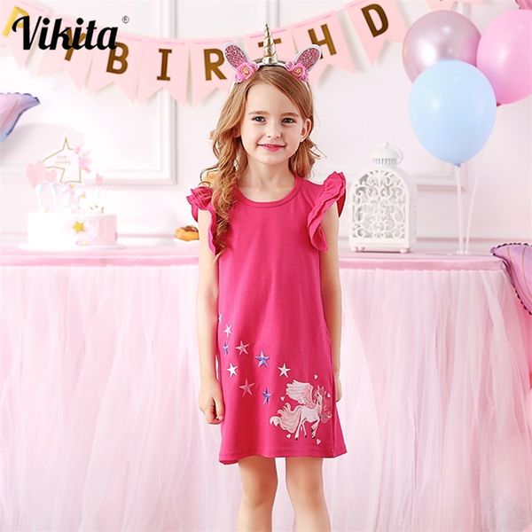 vikita girls flare sleeve dress unicorn cartoon dress for girls embroidery cotton summer dresses kids school casual wear dresses lj200923, Red;yellow
vikita girls flare sleeve dress unicorn cartoon dress for girls embroidery cotton summer dresses kids school casual wear dresses lj200923, Red;yellow