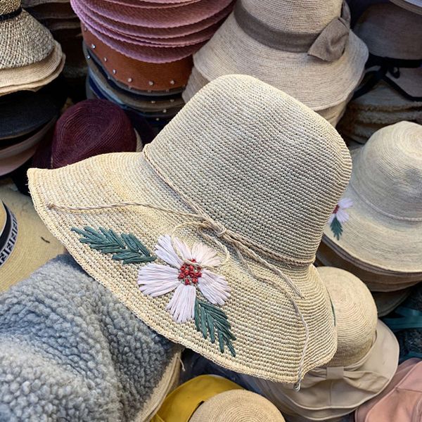 lafite embroidered flower decorated straw women's korean version elegant sunshade fisherman's eaves hat beach side tide in summer, Blue;gray
lafite embroidered flower decorated straw women's korean version elegant sunshade fisherman's eaves hat beach side tide in summer, Blue;gray