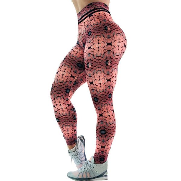 female push up new honeycomb pattern digital printing skinny leggings high waist breathable elastic force sportswear leggings, Black 
female push up new honeycomb pattern digital printing skinny leggings high waist breathable elastic force sportswear leggings, Black