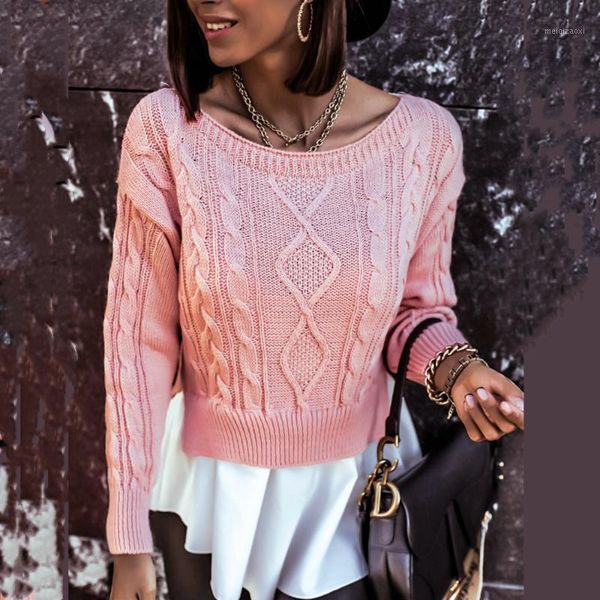 autumn sweater round neck knitted feature stitching ruffled pullovers sweater casual long sleeve solid color pink woman sweaters1, White;black
autumn sweater round neck knitted feature stitching ruffled pullovers sweater casual long sleeve solid color pink woman sweaters1, White;black