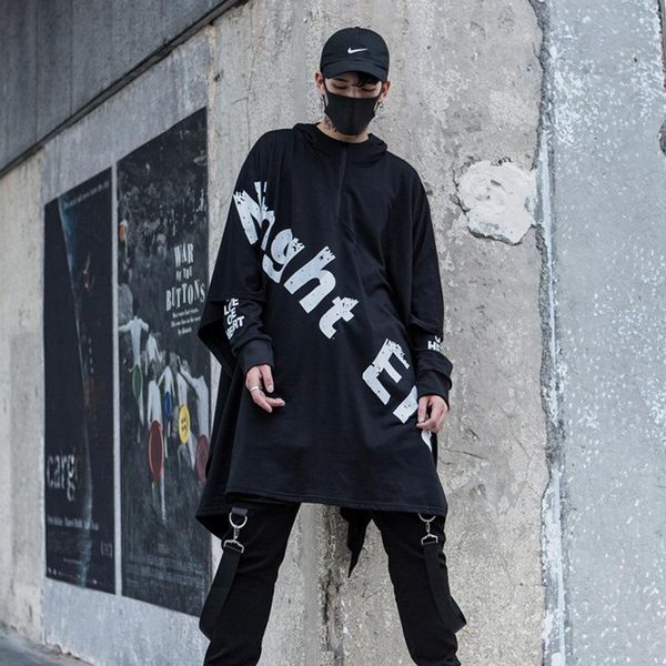 men's hoodies & sweatshirts male fashion casual hooded sweatshirt cloak stage costumes mens high street hip hop punk hoodie loose shawl, Black
men's hoodies & sweatshirts male fashion casual hooded sweatshirt cloak stage costumes mens high street hip hop punk hoodie loose shawl, Black