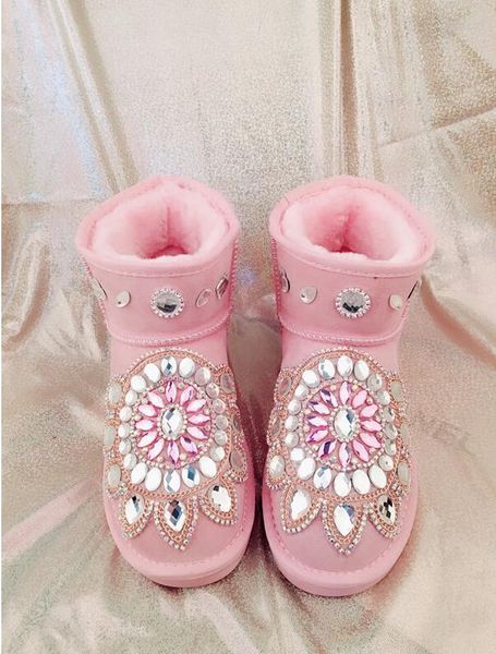 2020 new winter craft strass women's leather boots thick beautiful pink tube cotton student shoes 7kj2, Black
2020 new winter craft strass women's leather boots thick beautiful pink tube cotton student shoes 7kj2, Black
