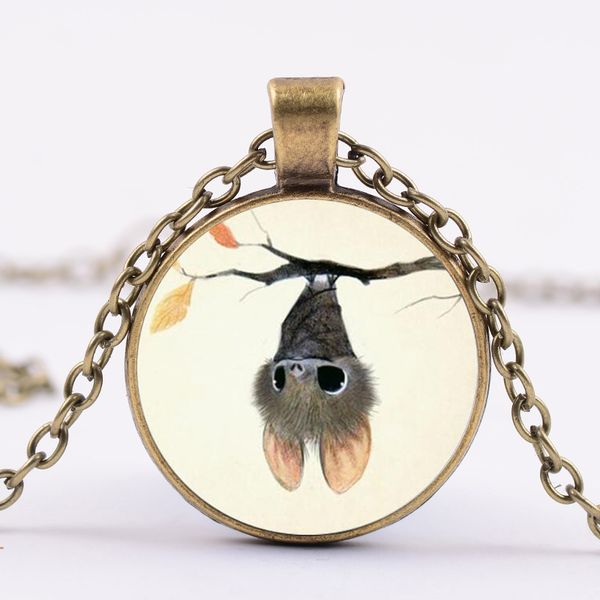 trendy cute little bat pendant necklace cartoon halloween inverted bat glass dome handmade animal jewelry for child kids, Silver
trendy cute little bat pendant necklace cartoon halloween inverted bat glass dome handmade animal jewelry for child kids, Silver