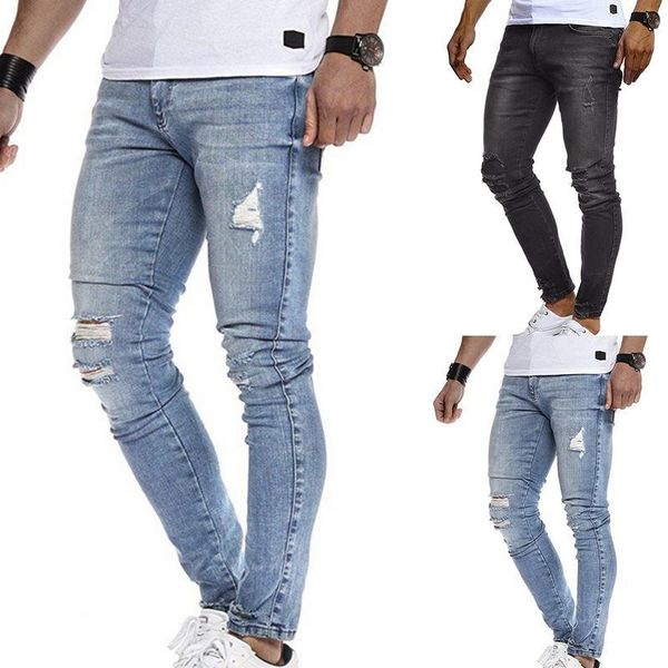 pencil pants slim men trousers casual skinny jeans gothic denim ripped mens summer hole cowboys kg-788, Blue
pencil pants slim men trousers casual skinny jeans gothic denim ripped mens summer hole cowboys kg-788, Blue