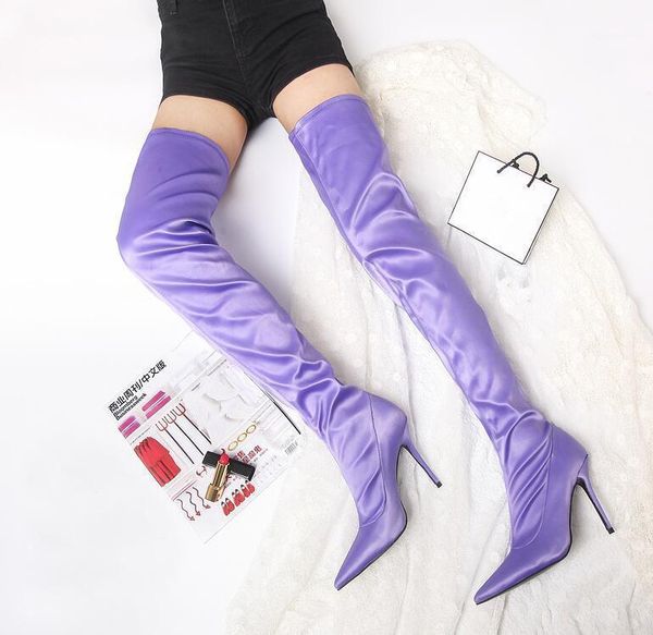 2020 new autumn fashion women lavender purple pointed toe thigh high over the knee thin heels long boots slim boots1, Black
2020 new autumn fashion women lavender purple pointed toe thigh high over the knee thin heels long boots slim boots1, Black