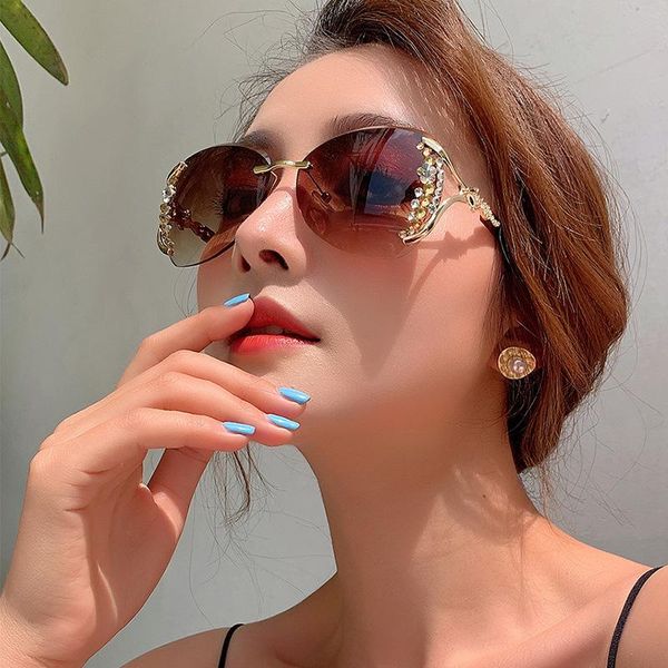 sunglasses vintage square rimless women luxury rhinestone eyeglasses retro elegant glasses female uv400, White;black
sunglasses vintage square rimless women luxury rhinestone eyeglasses retro elegant glasses female uv400, White;black