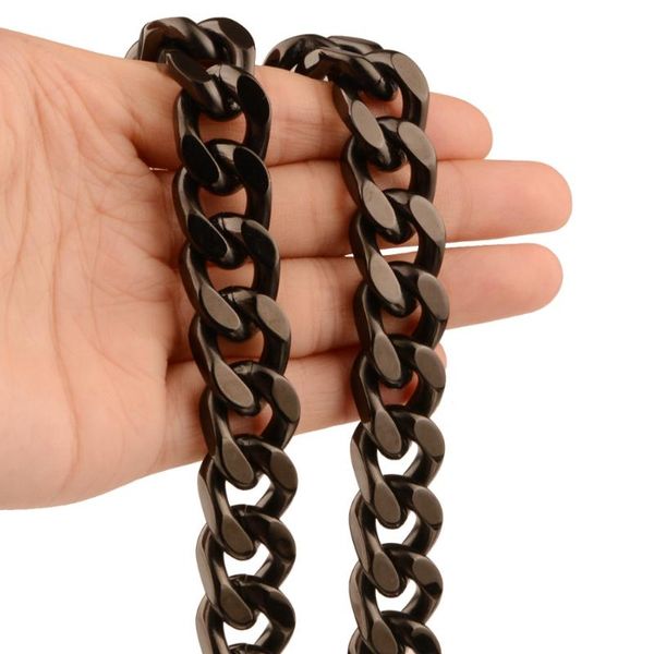 stainless steel polished black new cuban curb chain men's women's daily jewelry necklace or bracelet 9mm 7-40inch, Silver
stainless steel polished black new cuban curb chain men's women's daily jewelry necklace or bracelet 9mm 7-40inch, Silver