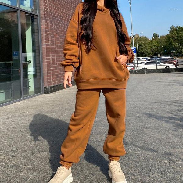 tracksuit two piece fleece tracksuit women's sets oversized hooded long sleeve women hoodie suit winter solid sport pants set1, Gray
tracksuit two piece fleece tracksuit women's sets oversized hooded long sleeve women hoodie suit winter solid sport pants set1, Gray