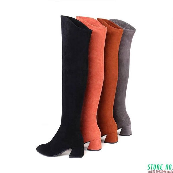 size 34-43 2020 women boots autumn winter over the knee boots round toe flock leather thigh high, Black
size 34-43 2020 women boots autumn winter over the knee boots round toe flock leather thigh high, Black