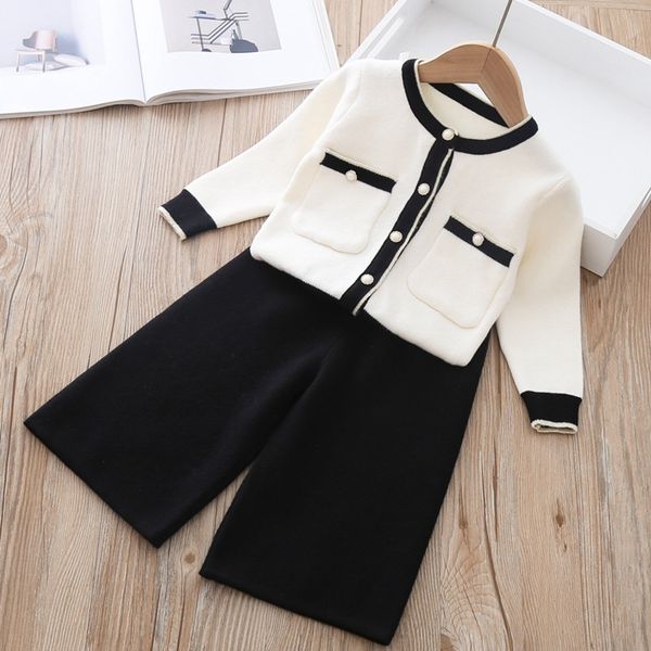 vintage girls knitwear 2pcs clothes set baby long sleeve knit cardigan sweater+wide pants kids chindren 2020 autumn suit s11170 1021, White
vintage girls knitwear 2pcs clothes set baby long sleeve knit cardigan sweater+wide pants kids chindren 2020 autumn suit s11170 1021, White