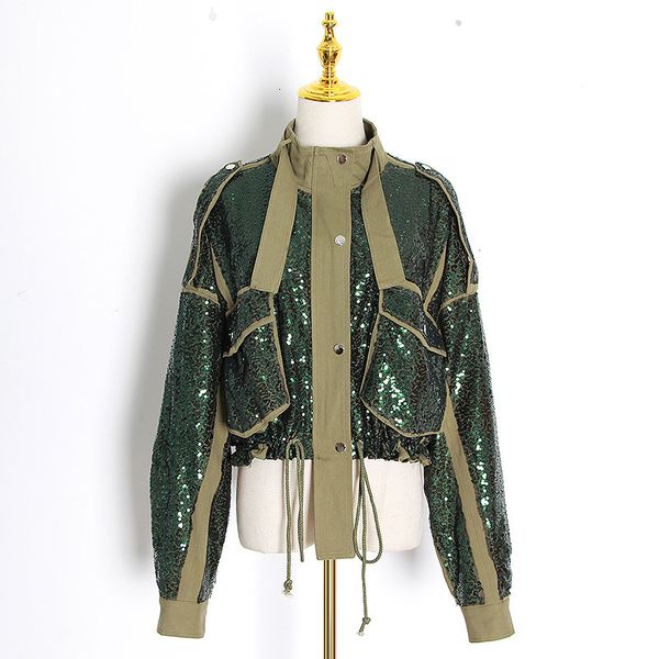 new european women loose jackets luxury sequins street wear coats 2021 autumn designer pockets outerwear girl's fancy clothes m3yr, Black;brown
new european women loose jackets luxury sequins street wear coats 2021 autumn designer pockets outerwear girl's fancy clothes m3yr, Black;brown