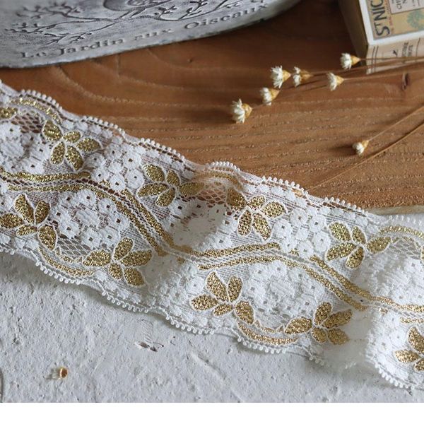 3yds/lot 5.8cm wide soft elastic gold thread embroidery fold lace sewing clothes decorative lace fabric accessor bbymou
3yds/lot 5.8cm wide soft elastic gold thread embroidery fold lace sewing clothes decorative lace fabric accessor bbymou
