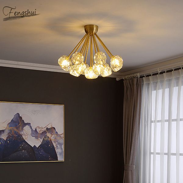 nordic all copper crystal ceiling lamp chandelier lighting fixtures modern led living room light luxury bedroom decor luminaria
nordic all copper crystal ceiling lamp chandelier lighting fixtures modern led living room light luxury bedroom decor luminaria