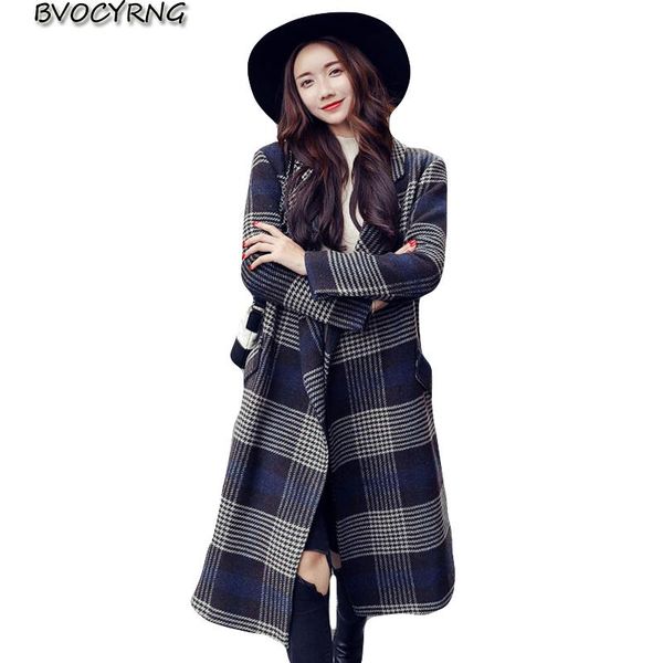 women's wool & blends long jackets fashion plaid woolen coat female spring and autumn jacket women parka high end womens loose outerwea, Black
women's wool & blends long jackets fashion plaid woolen coat female spring and autumn jacket women parka high end womens loose outerwea, Black