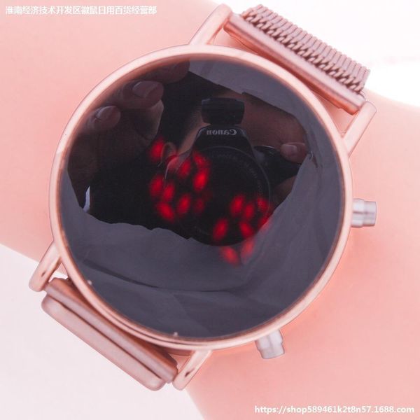 2020 red net shake lady led cold light watch tiktok mesh belt with electronic watch, Silver
2020 red net shake lady led cold light watch tiktok mesh belt with electronic watch, Silver