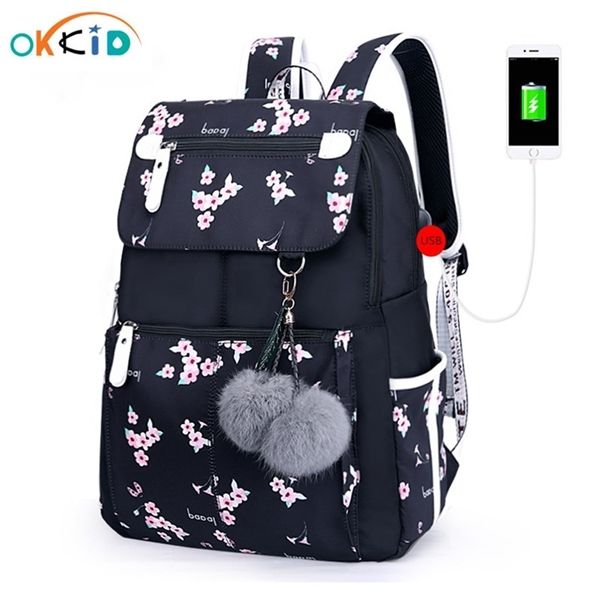 okkid pink flower school girls women travel lapbackpack usb charging backpacks for children student schoolbag 1031
okkid pink flower school girls women travel lapbackpack usb charging backpacks for children student schoolbag 1031