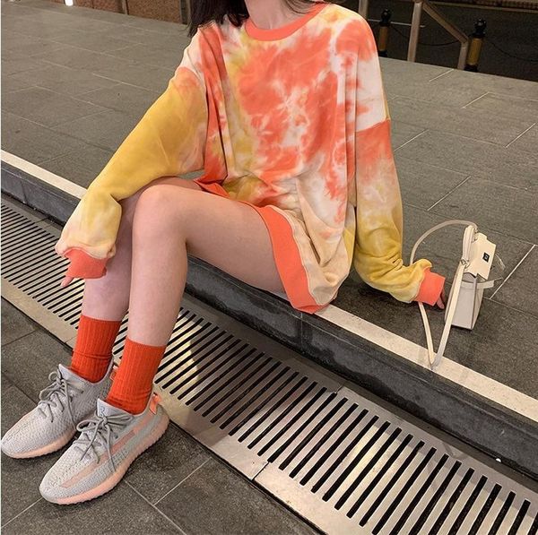 women's hoodies & sweatshirts tie-dye sweater korean style spring and autumn thin mid-length loose long-sleeved super fire jacket, Black
women's hoodies & sweatshirts tie-dye sweater korean style spring and autumn thin mid-length loose long-sleeved super fire jacket, Black