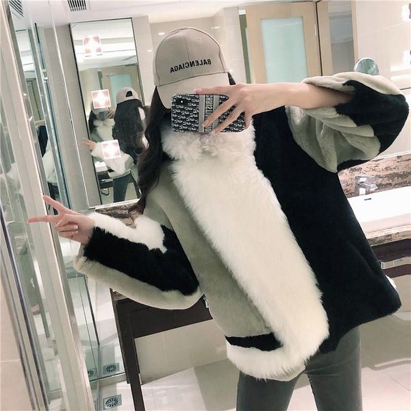 women's suits & blazers lanlin cashmere coat autumn and winter versatile short thickened fur one-piece top, White;black
women's suits & blazers lanlin cashmere coat autumn and winter versatile short thickened fur one-piece top, White;black