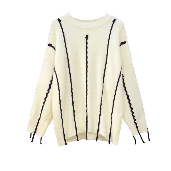 2020 autumn winter women's new fashion striped women plus size 4xl sweater female loose long-sleeve bottoming pullover sweaters, White;black
2020 autumn winter women's new fashion striped women plus size 4xl sweater female loose long-sleeve bottoming pullover sweaters, White;black