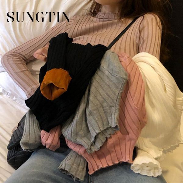 women's sweaters sungtin winter velvet pullovers women slim-fit tight ribbed sweater turtleneck knitted korean female long sleeve, White;black
women's sweaters sungtin winter velvet pullovers women slim-fit tight ribbed sweater turtleneck knitted korean female long sleeve, White;black