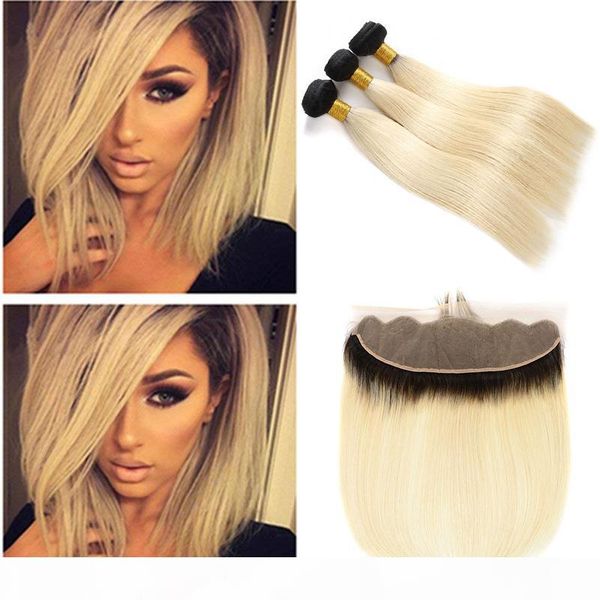two tone 1b 613 ombre brazilian straight virgin hair bundles with lace frontal dark roots blonde human hair weaves with lace closure, Black;brown
two tone 1b 613 ombre brazilian straight virgin hair bundles with lace frontal dark roots blonde human hair weaves with lace closure, Black;brown