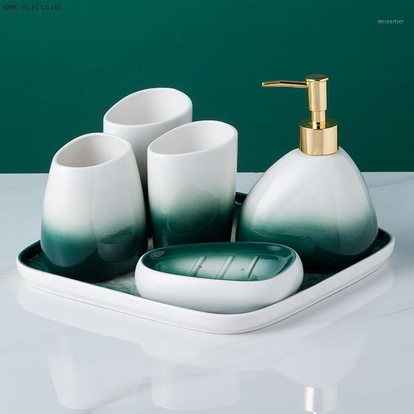 bath accessory set gradient green bathroom decoration accessories ceramic toothbrush holder toothpaste dispenser with tray supplies set1
bath accessory set gradient green bathroom decoration accessories ceramic toothbrush holder toothpaste dispenser with tray supplies set1