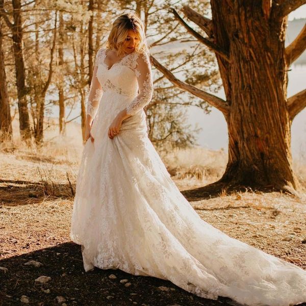 plus size lace country wedding dresses 2021 new court train beaded v-neck 3/4 long seeve a-line bridal gowns vestido de novia, White
plus size lace country wedding dresses 2021 new court train beaded v-neck 3/4 long seeve a-line bridal gowns vestido de novia, White
