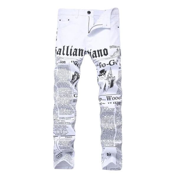 new men straight jeans slim fit skinny white color jeans pants letter printed fashion male denim trousers, Blue
new men straight jeans slim fit skinny white color jeans pants letter printed fashion male denim trousers, Blue