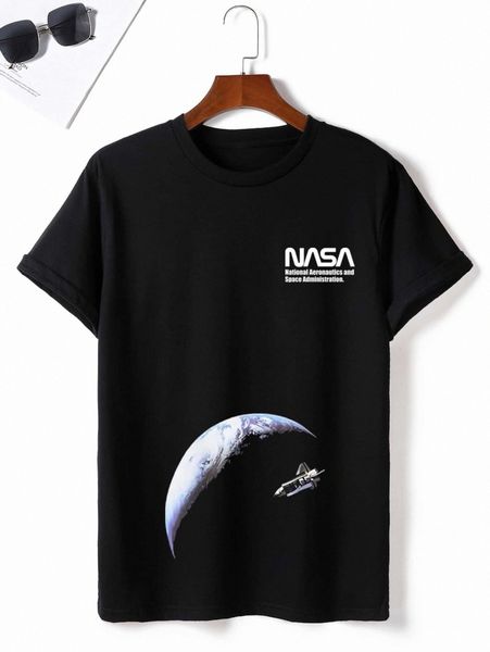 men moon & letter graphic tee e65f#, White;black
men moon & letter graphic tee e65f#, White;black