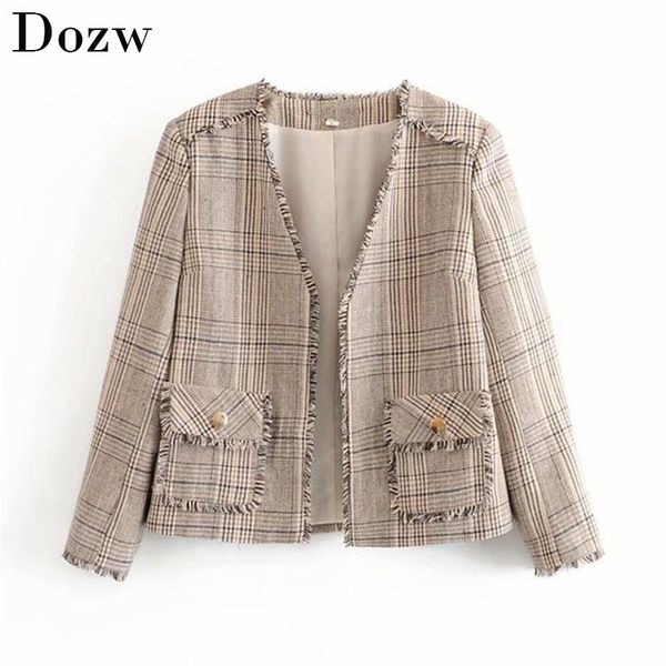 tassel plaid women blazers and jackets winter elegant v-neck office ladies tweed jacket vintage pockets outwear suit blazers, White;black
tassel plaid women blazers and jackets winter elegant v-neck office ladies tweed jacket vintage pockets outwear suit blazers, White;black