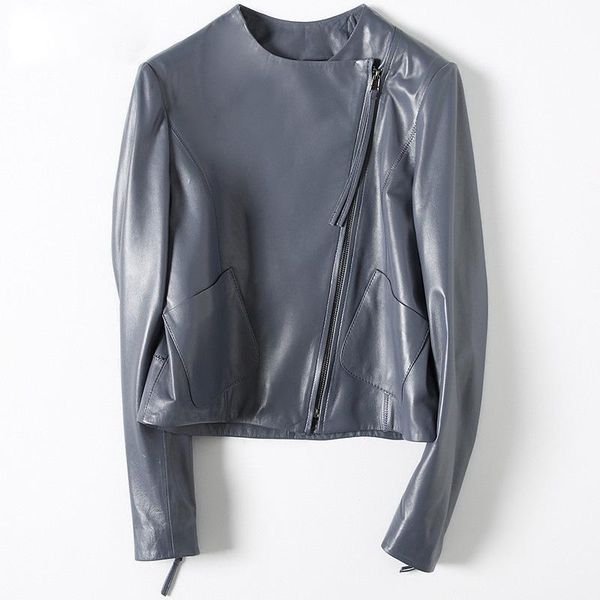 women's leather & faux autumn winter real sheepskin coat women short zipper up pockets motorcycle jackets outwear simple high quality, Black
women's leather & faux autumn winter real sheepskin coat women short zipper up pockets motorcycle jackets outwear simple high quality, Black
