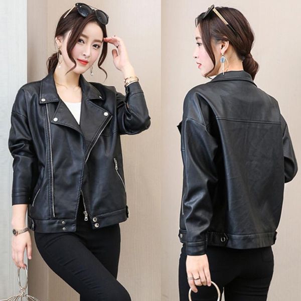 leather women's short coat spring and autumn 2020 new korean motorcycle student loose leather jacket bf college style bike moto, Black
leather women's short coat spring and autumn 2020 new korean motorcycle student loose leather jacket bf college style bike moto, Black