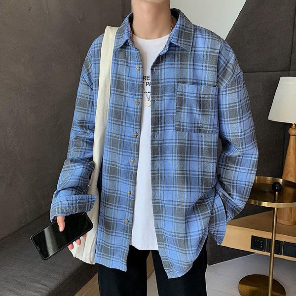 autumn pocket lattice men shirt button blue casual loose shirt men long sleeve blusa masculina fashion mens clothing new mm60ncs, White;black
autumn pocket lattice men shirt button blue casual loose shirt men long sleeve blusa masculina fashion mens clothing new mm60ncs, White;black