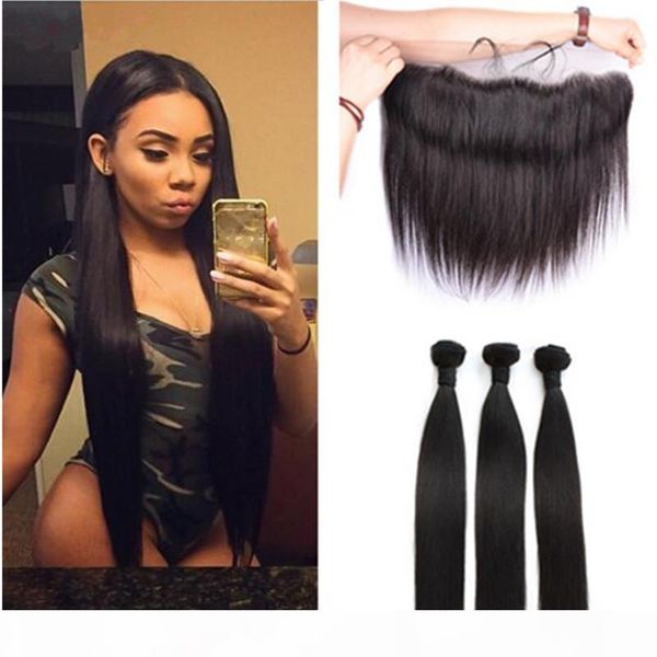 grade 9a human hair lace frontal with bundles #1b natural color three middles part lace frontal bleached knots with silk straight hair, Black;brown
grade 9a human hair lace frontal with bundles #1b natural color three middles part lace frontal bleached knots with silk straight hair, Black;brown