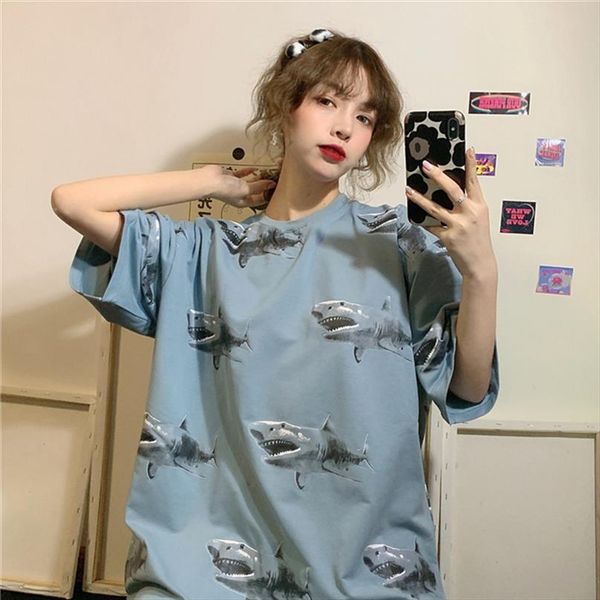 2020 new short sleeved womens tshirt loose was thin oversized half sleeved clothes tide korean harajuku t shirt hip hop, White
2020 new short sleeved womens tshirt loose was thin oversized half sleeved clothes tide korean harajuku t shirt hip hop, White