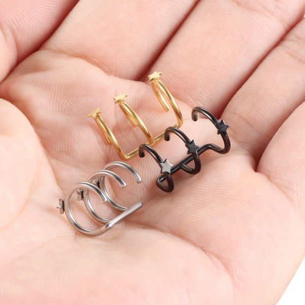 3pairs clip on wrap earring tragus stainless steel 3 rings ear cuff clip on nose ring fake piercing body jewelry helix q jllvrd, Silver
3pairs clip on wrap earring tragus stainless steel 3 rings ear cuff clip on nose ring fake piercing body jewelry helix q jllvrd, Silver