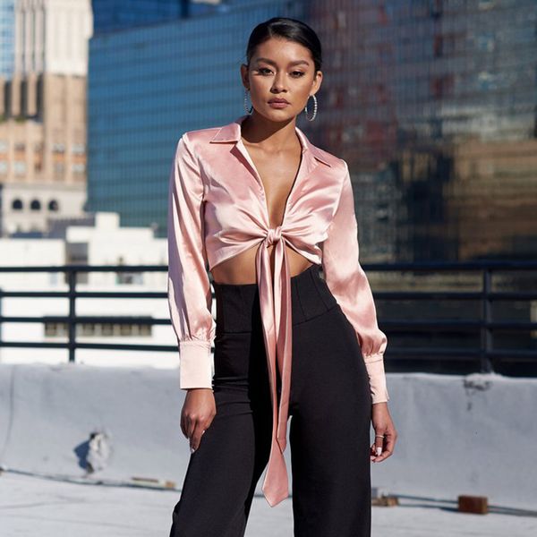 2021 new low chest satin crop blouse women autumn long sleeve casual shirt womens and blouses short blusas ibs6, White
2021 new low chest satin crop blouse women autumn long sleeve casual shirt womens and blouses short blusas ibs6, White