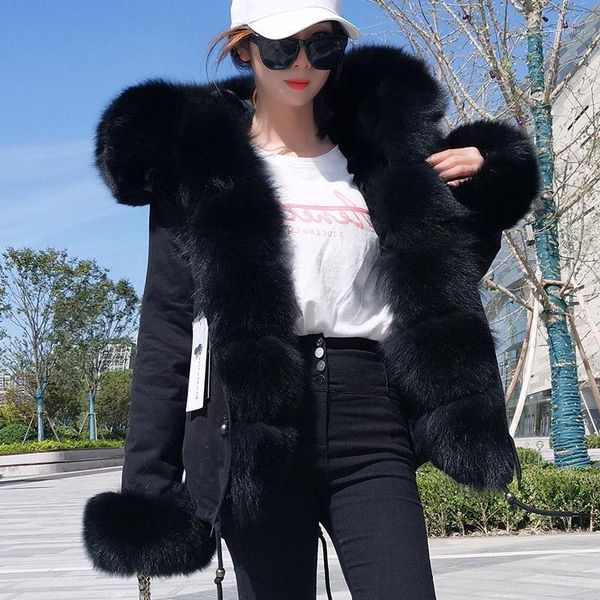 2019 new fur coat female solid color slim short fur collar wild party to overcome winter clothing1, Black
2019 new fur coat female solid color slim short fur collar wild party to overcome winter clothing1, Black