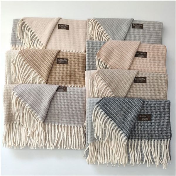 winter modal feeling knitted cashmere scarf women silk shawls wraps femme luxury wool pashmina stole ladies blanket cape y201007, Blue;gray
winter modal feeling knitted cashmere scarf women silk shawls wraps femme luxury wool pashmina stole ladies blanket cape y201007, Blue;gray