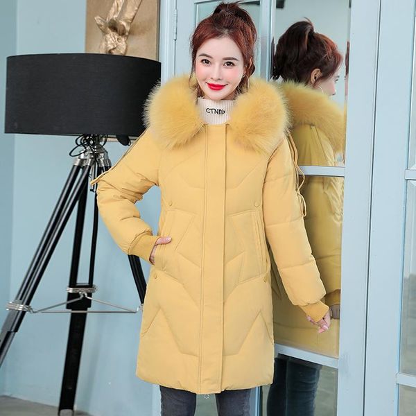women parkas winter solid thicken zipper mid-long style big fur warm windproof jackets snow coat for female size m-3xl, Black
women parkas winter solid thicken zipper mid-long style big fur warm windproof jackets snow coat for female size m-3xl, Black