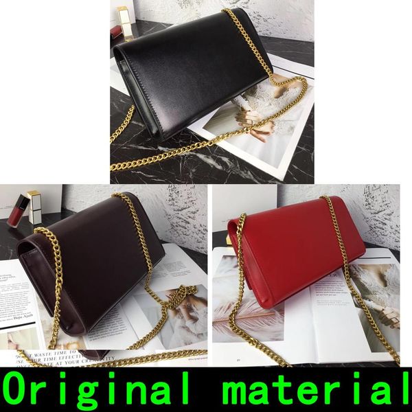 

sell fashion women shoulder bag handbags cowhide leather material gold chain silver chain high quality handbag crossbody bags tote purse, Black caviar gold chain